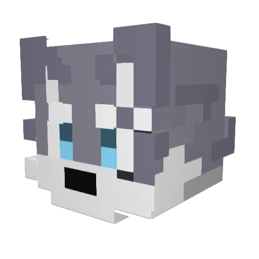 WhenUSeeAt Minecraft avatar head, 3D render