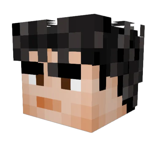 WheresZip Minecraft avatar head, 3D render