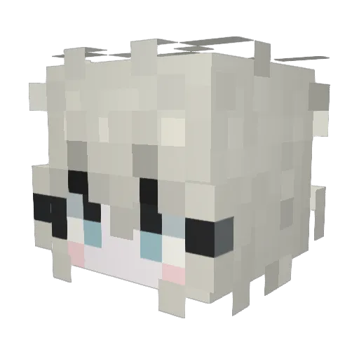 Whi0ther Minecraft avatar head, 3D render