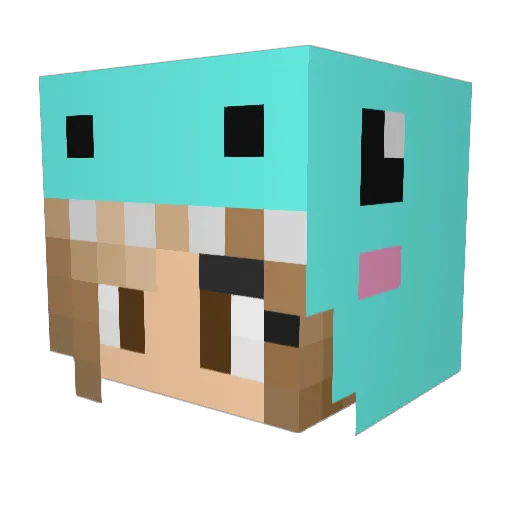 Whicker123 Minecraft avatar head, 3D render