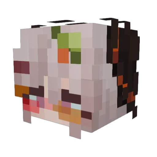 WhiffyFan Minecraft avatar head, 3D render