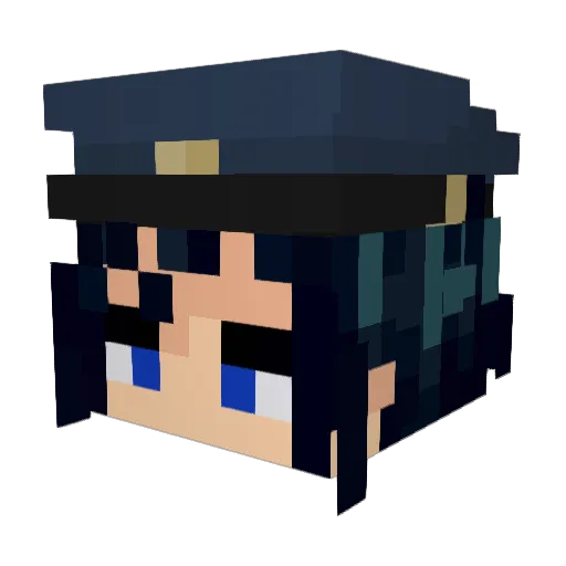 WhiiteDz Minecraft avatar head, 3D render