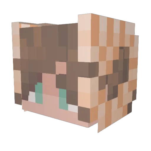 Whimsle Minecraft avatar head, 3D render