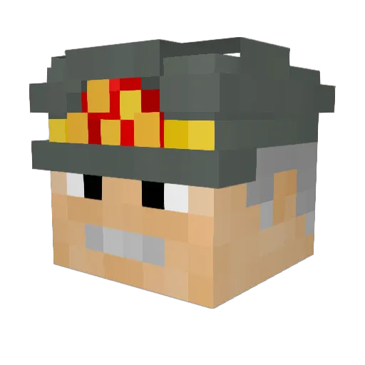 Whimter Minecraft avatar head, 3D render