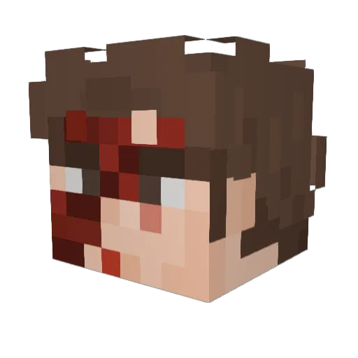 Whipp Minecraft avatar head, 3D render