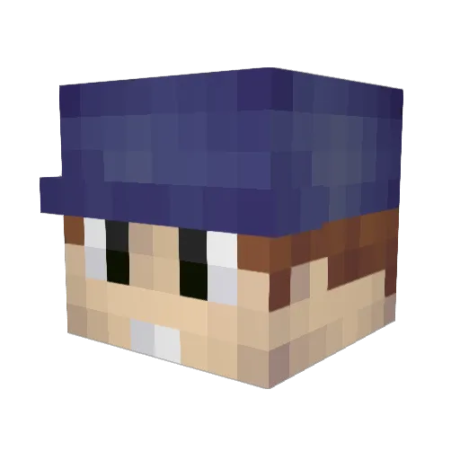 WhippleHD Minecraft avatar head, 3D render