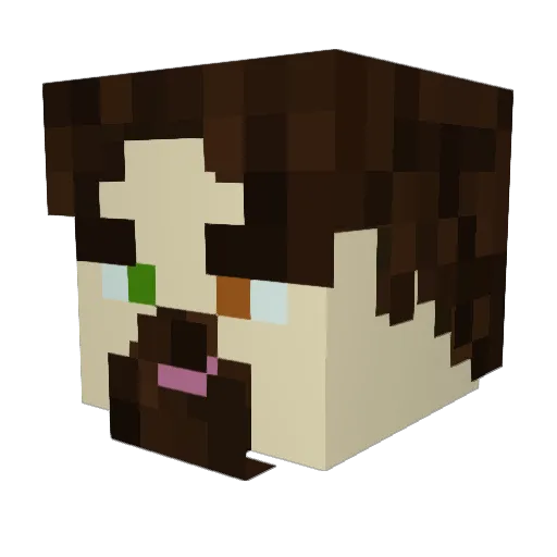 Whippletree Minecraft avatar head, 3D render