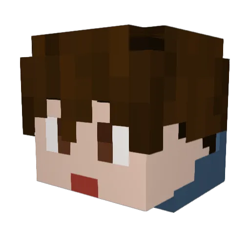 WhippyBasket7 Minecraft avatar head, 3D render