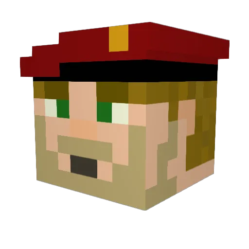 WhippySplash Minecraft avatar head, 3D render