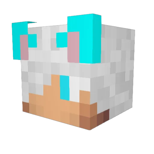 Whisk3rs Minecraft avatar head, 3D render