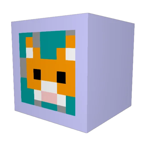 WhiskerPatrol Minecraft avatar head, 3D render
