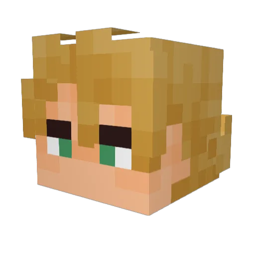 WhiskerWhite Minecraft avatar head, 3D render