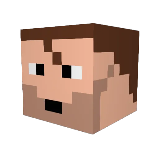 WhiskeyTango Minecraft avatar head, 3D render