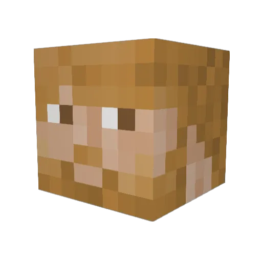 WhiskeyWolfman Minecraft avatar head, 3D render