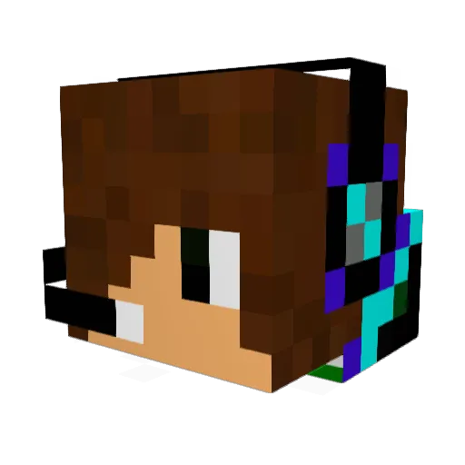 WhiskiXP Minecraft avatar head, 3D render