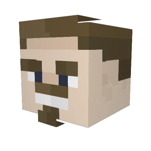 Whisper0 Minecraft avatar head, 3D render