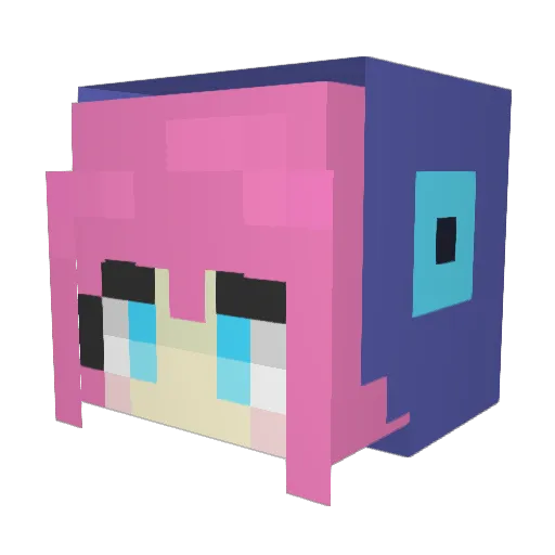Whisperain00000 Minecraft avatar head, 3D render
