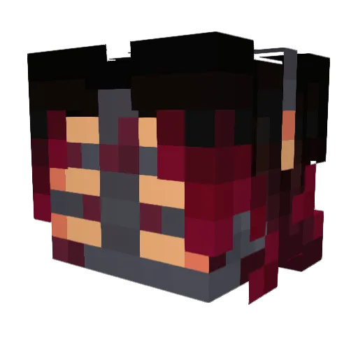 Whisperune Minecraft avatar head, 3D render