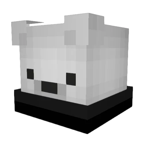 Whit3B3aras Minecraft avatar head, 3D render