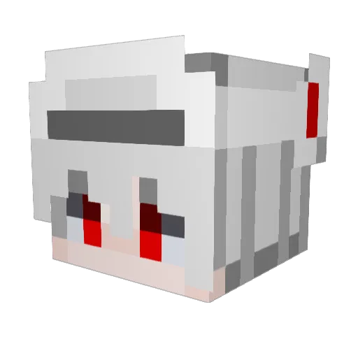 WhitFoxy Minecraft avatar head, 3D render