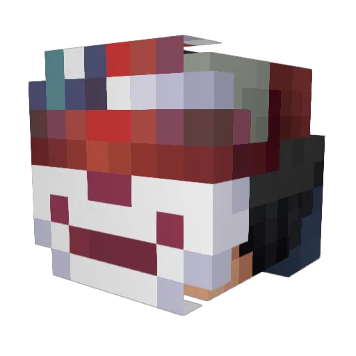 White1N Minecraft avatar head, 3D render
