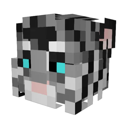 White1Tiger Minecraft avatar head, 3D render