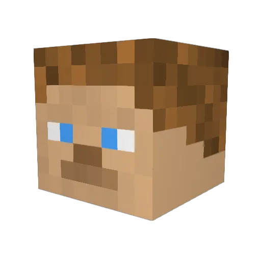 WhiteAnimeBoy Minecraft avatar head, 3D render