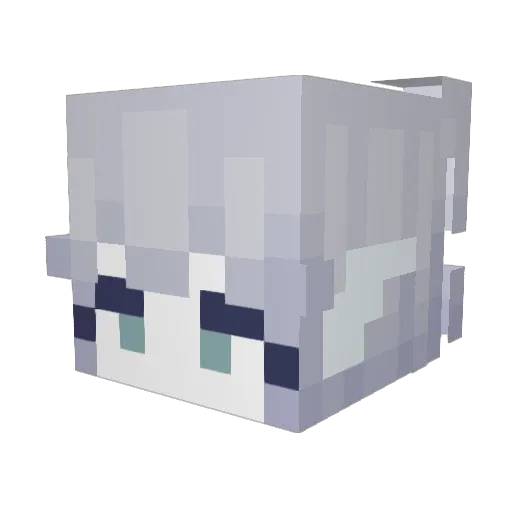 WhiteBai996 Minecraft avatar head, 3D render