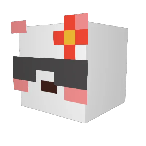WhiteBears Minecraft avatar head, 3D render