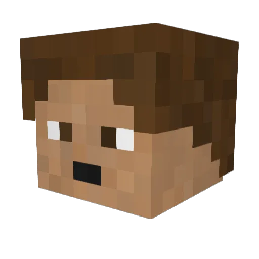 WhiteBrownie Minecraft avatar head, 3D render