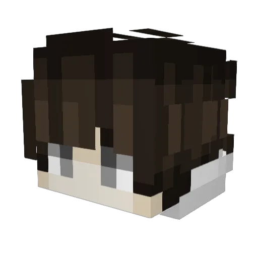 WhiteCaptain Minecraft avatar head, 3D render