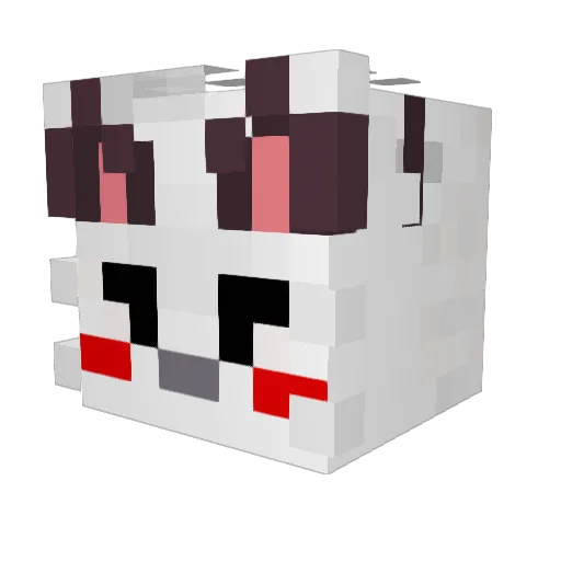 WhiteCat25 Minecraft avatar head, 3D render