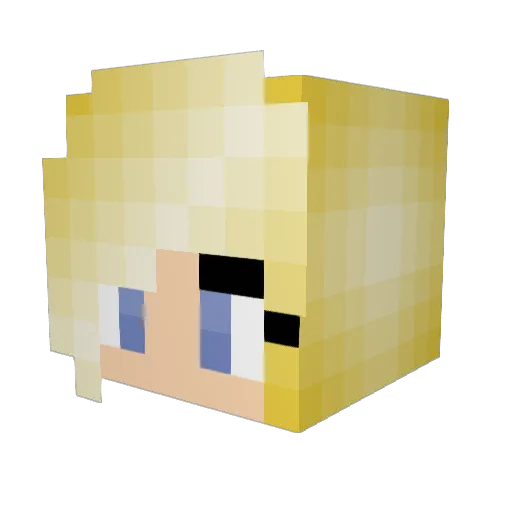 WhiteCat8Kim Minecraft avatar head, 3D render