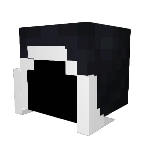 WhiteCloaked Minecraft avatar head, 3D render