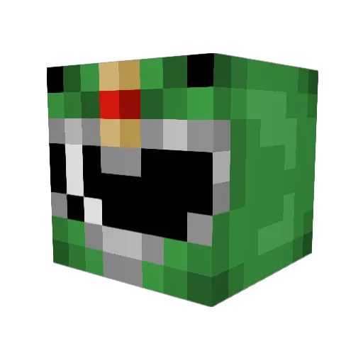 WhiteCo Minecraft avatar head, 3D render