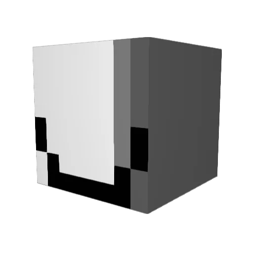 WhiteColour Minecraft avatar head, 3D render