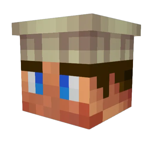 WhiteDroid Minecraft avatar head, 3D render