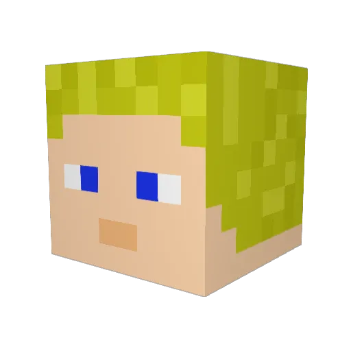 WhiteEdit Minecraft avatar head, 3D render