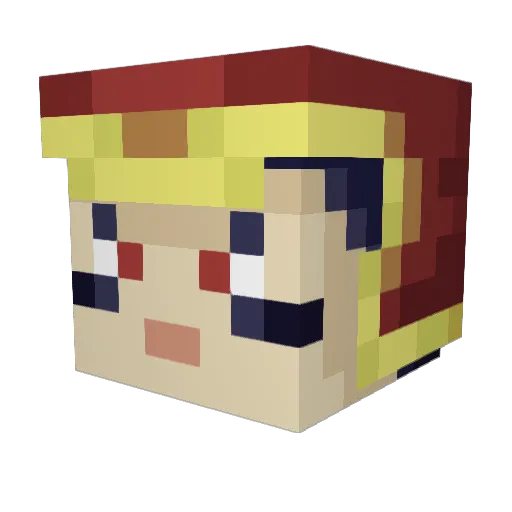 WhiteExtase Minecraft avatar head, 3D render