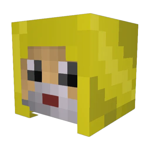 WhiteFame Minecraft avatar head, 3D render