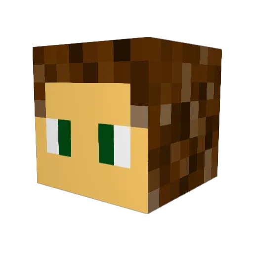 WhiteFang77 Minecraft avatar head, 3D render