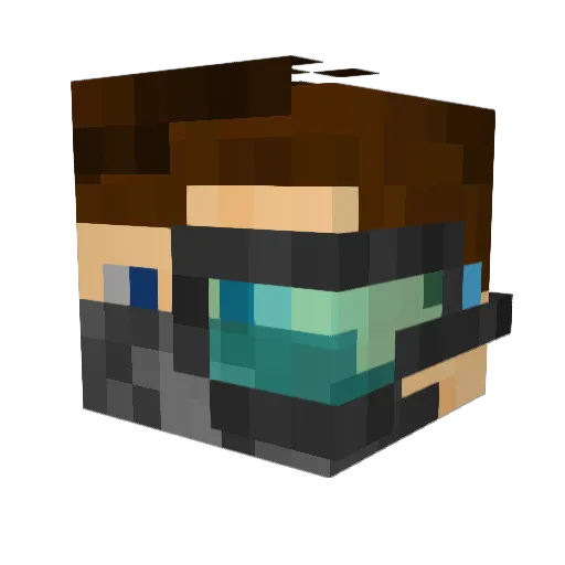 WhiteFangINC Minecraft avatar head, 3D render