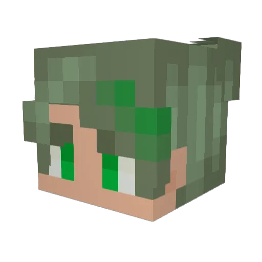WhiteFox1802 Minecraft avatar head, 3D render