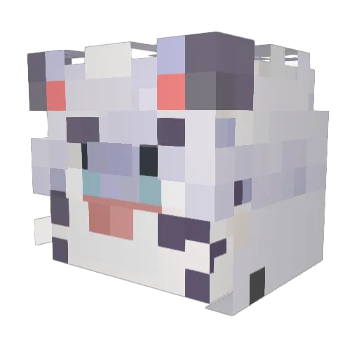 WhiteGX Minecraft avatar head, 3D render