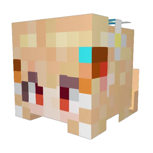 WhiteGengar Minecraft avatar head, 3D render