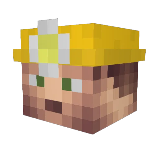 WhiteHakki Minecraft avatar head, 3D render