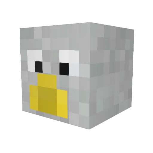 WhiteHawkFPS Minecraft avatar head, 3D render