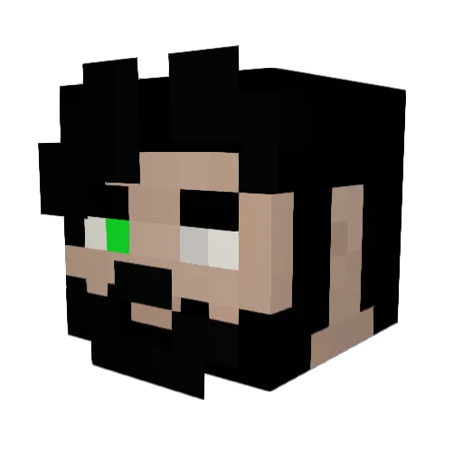 WhiteHotTippaToe Minecraft avatar head, 3D render