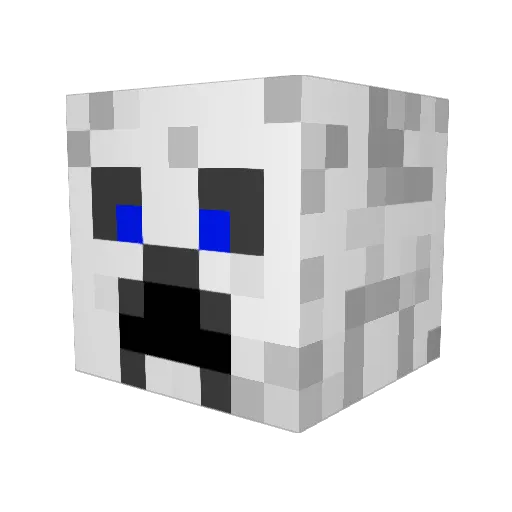 WhiteInsanity Minecraft avatar head, 3D render
