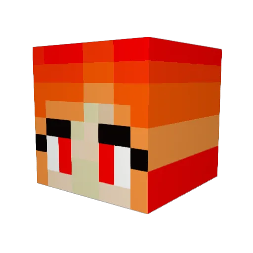 WhiteKitty2023 Minecraft avatar head, 3D render